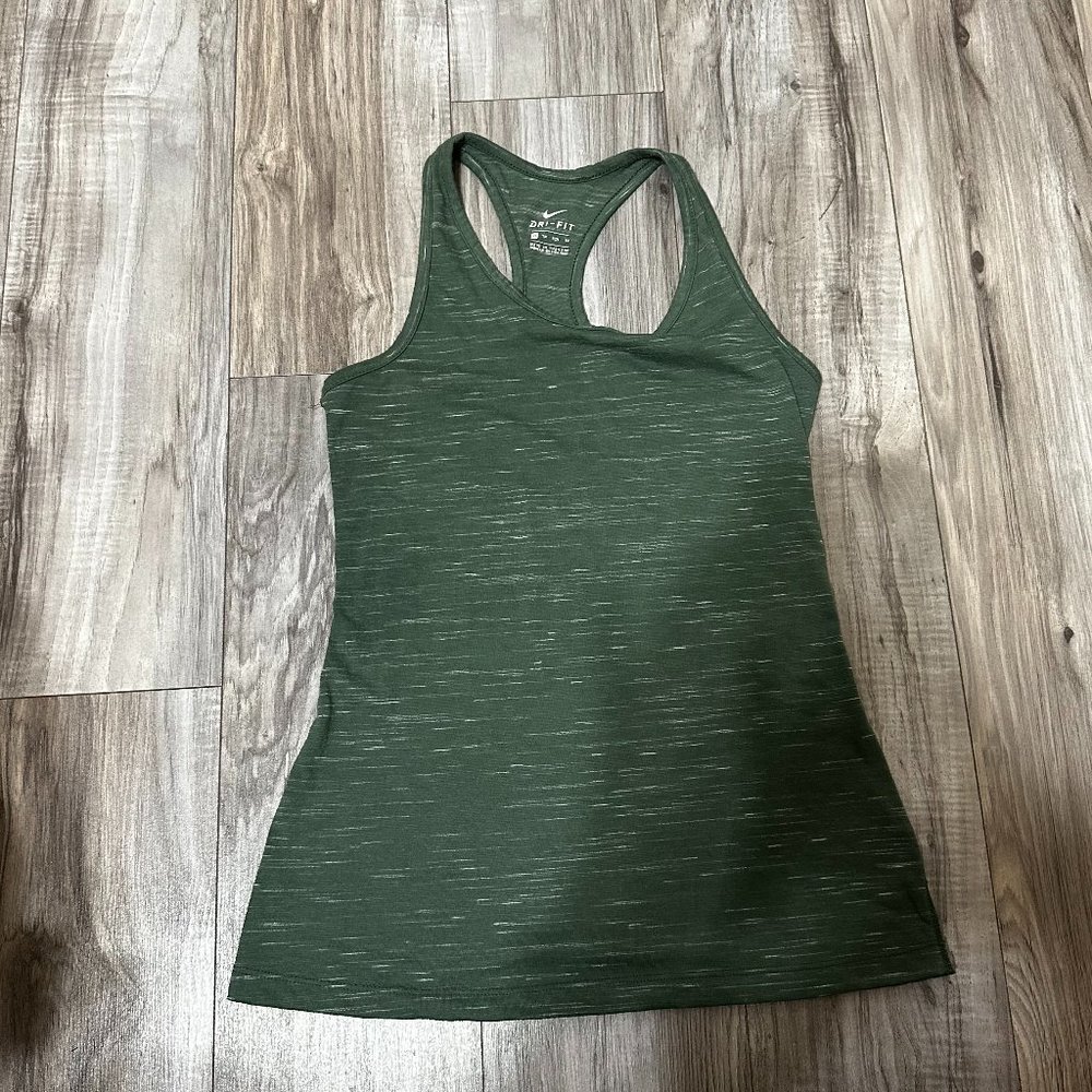 Nike Women’s DRI-FIT Racerback. Tank Top W Mesh Back Green Size XS